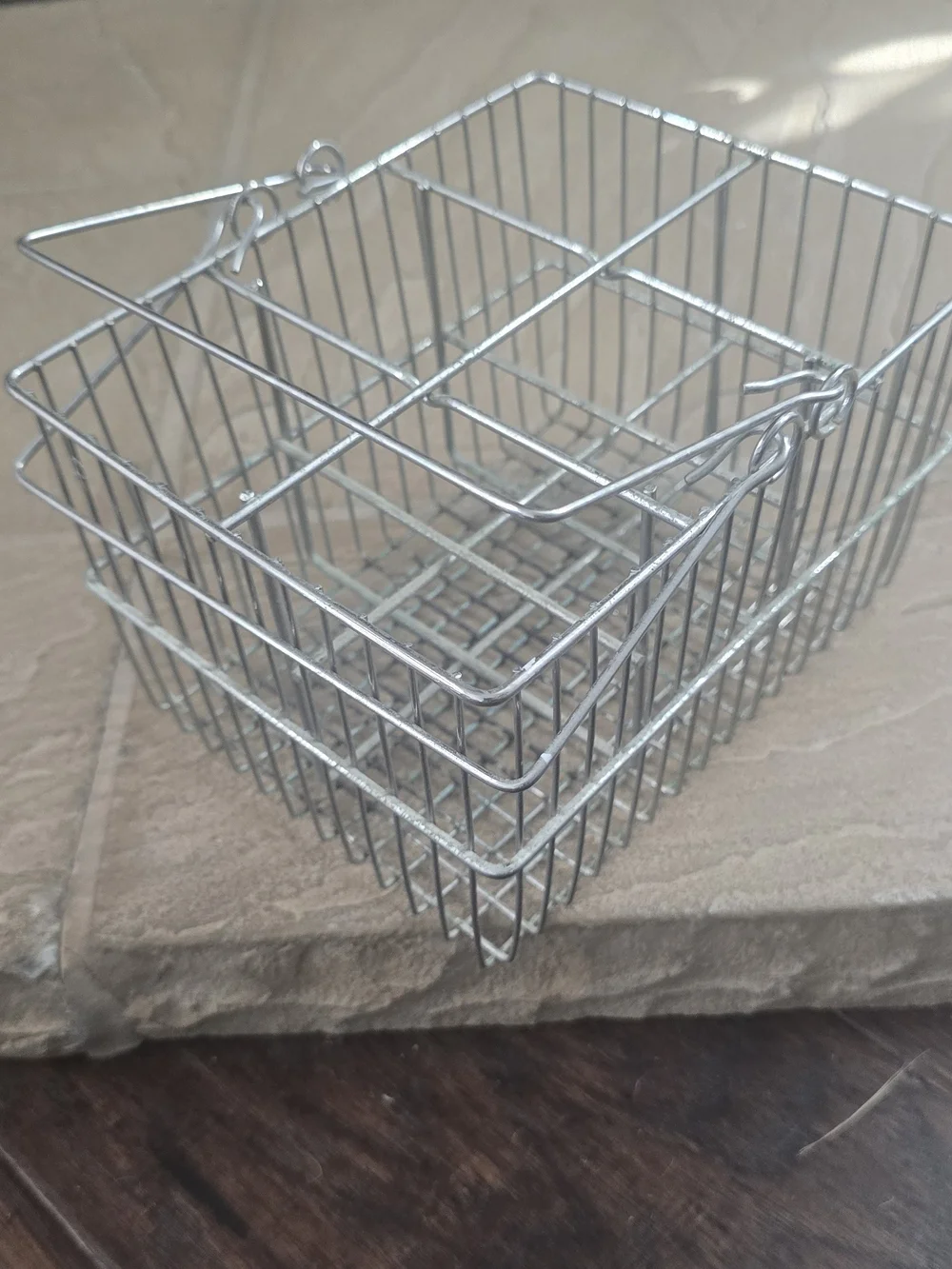 Wood and Metal Kitchen Utensil Items with Metal Storage Basket